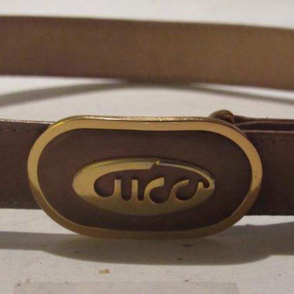 Gucci Vintage Brown Oval Cursive Logo - Picture 4 of 7